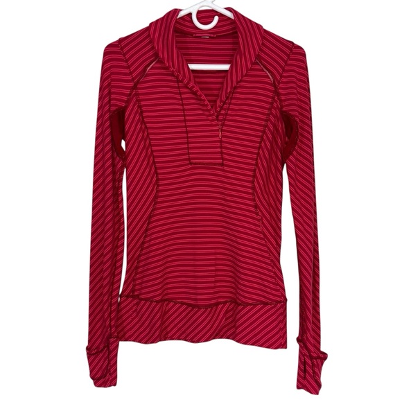 Lululemon Think Fast Half Zip Pullover In Deepest Cranberry - Picture 5 of 11